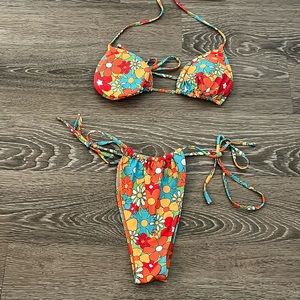 Floral string bikini